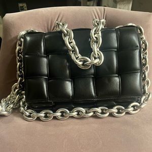 Bottega Veneta womens bag. Lightly used. Silver chain.